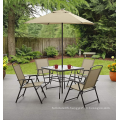 Cutom color and logo patio garden set mental folding bistro set 6 piece